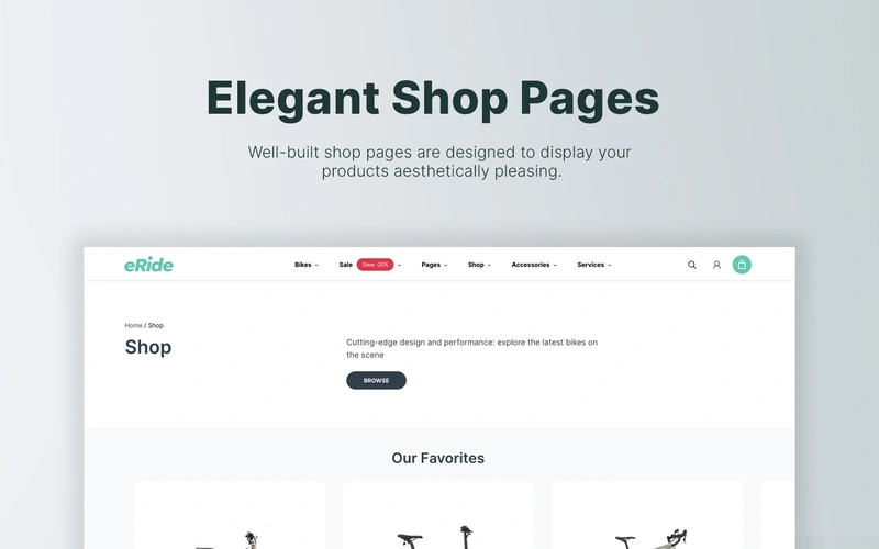 eride elegant shop page preview image