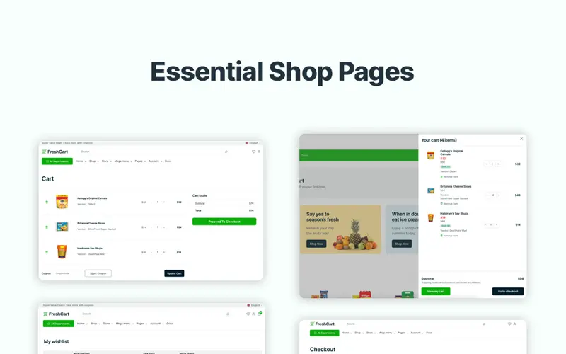 Freshcart Essential Shop wordpress templates preview image