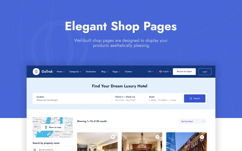 elegant shop pages preview image