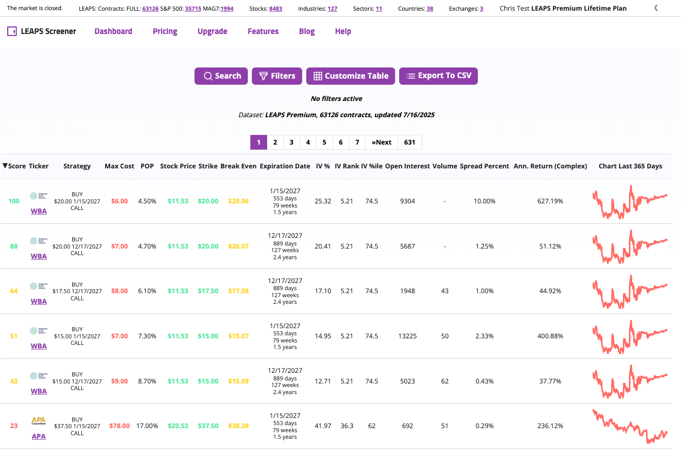 LEAPS Screener Dashboard Preview