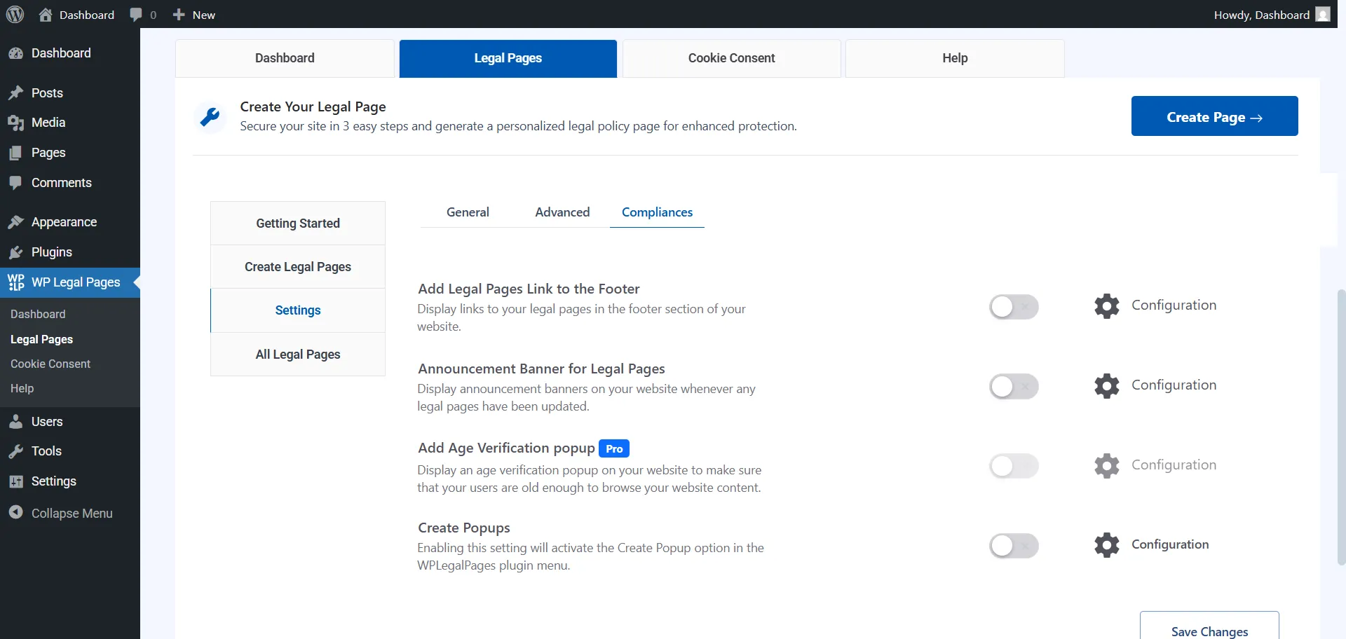 Preview of legal compliance