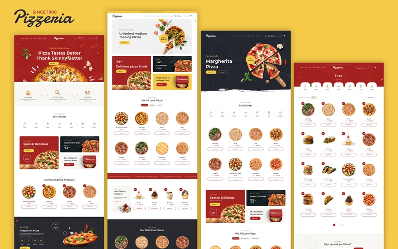Pizzeria landing page preview image