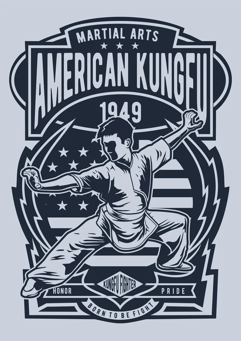 American Kungfu tshirt designs