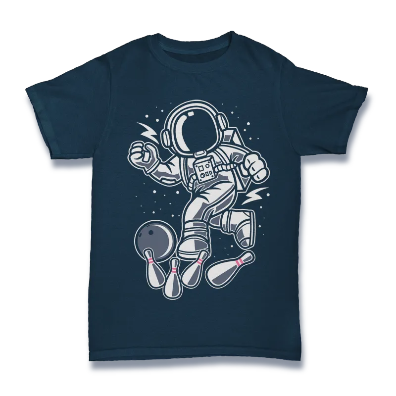 Astronaut Bowling Tshirt Design