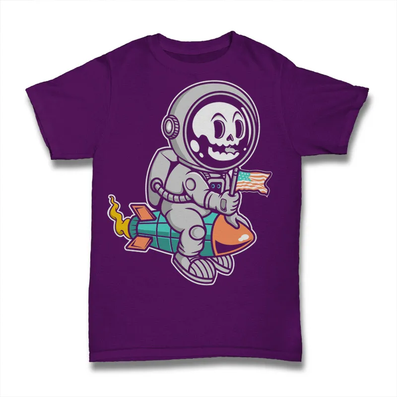 Astronaut Rocket Tshirt Design