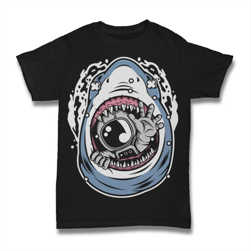 Astronaut Shark Tshirt Design