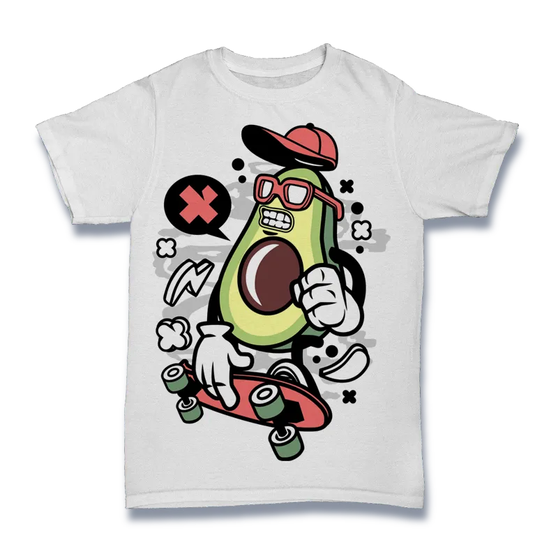 Avocado Skater Tshirt Design