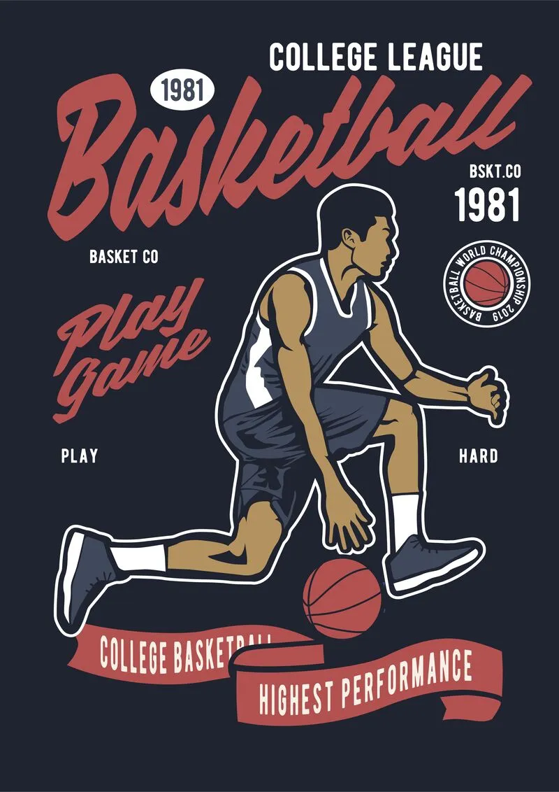 College basketball t shirt design