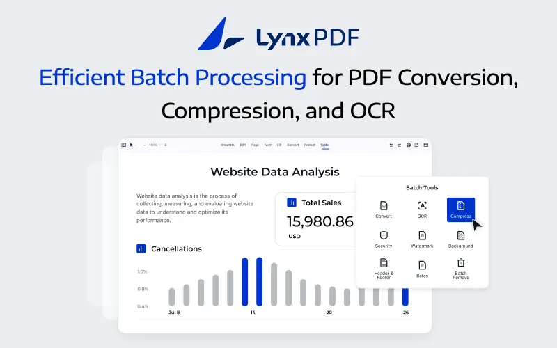 Batch processing for PDF Conversion, Comprehension and OCR interface