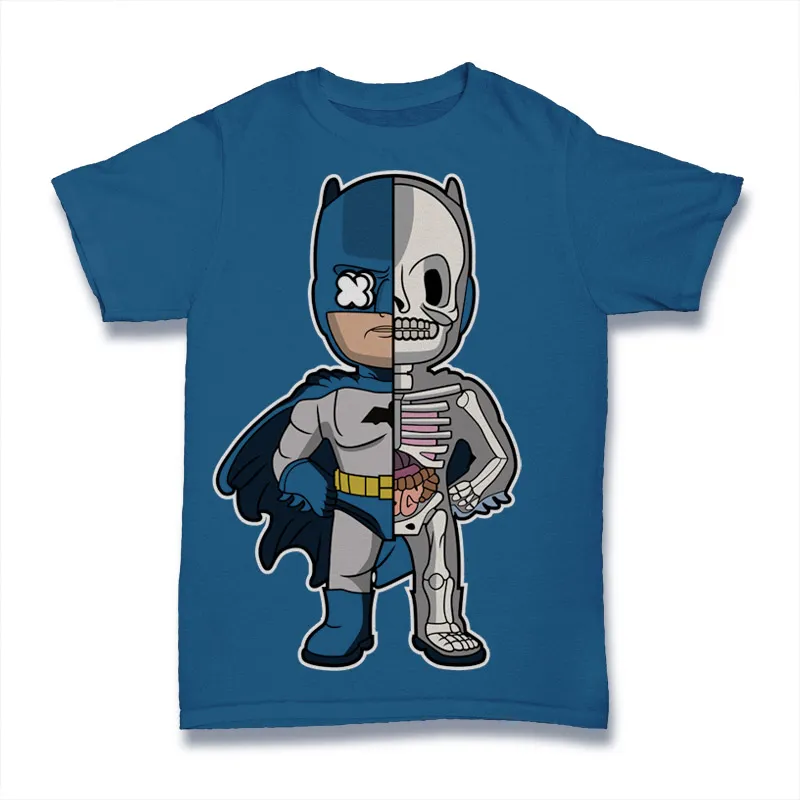 Batman Half Skeleton Tshirt Design