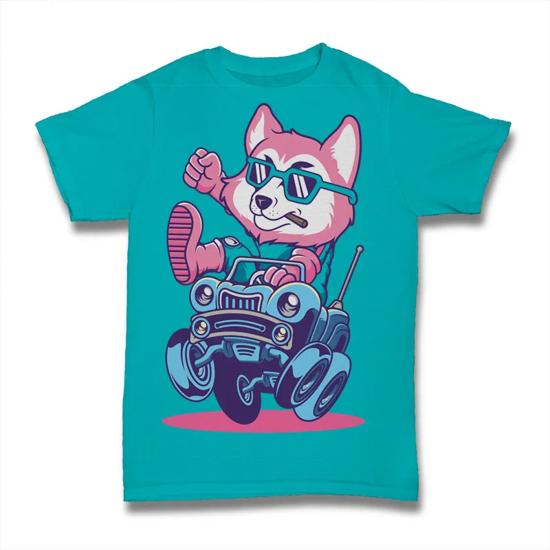 Car Racer Fox Tshirt Design