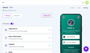 Customize and Design With Biopop Link In Bio Tool