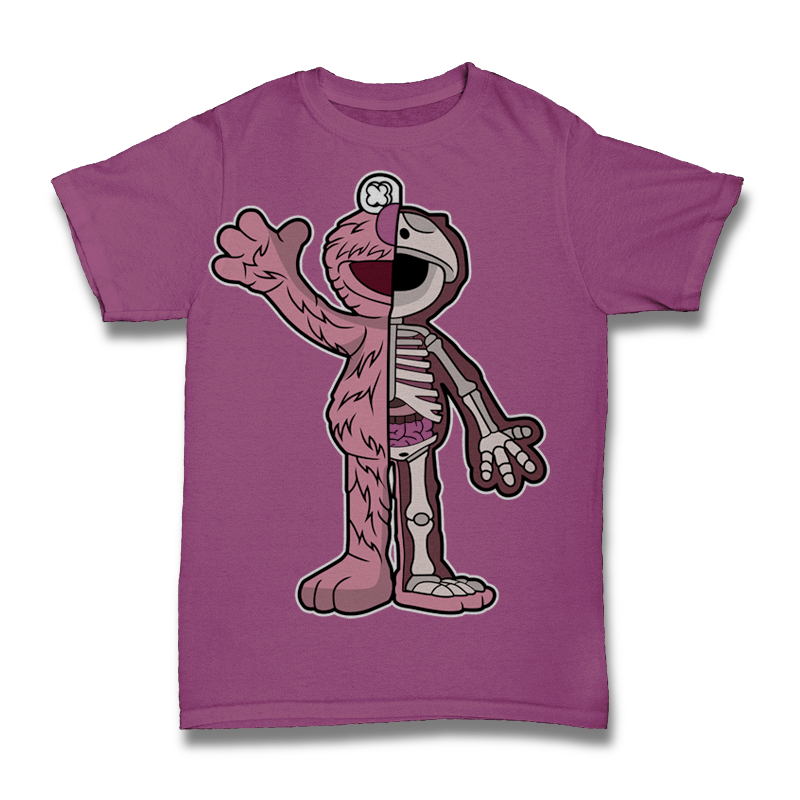 Elmo Half Skeleton Tshirt Design
