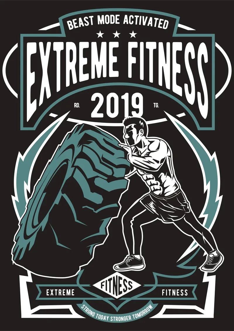 Extreme fitness t shirt design
