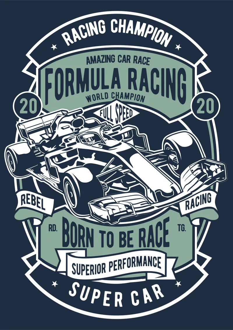 Formula racing t shirt design