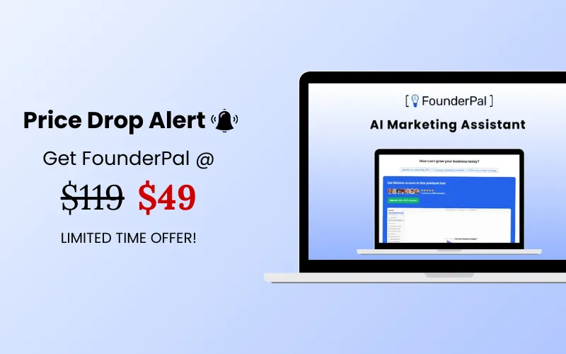 FounderPal Price Drop Sale Banner