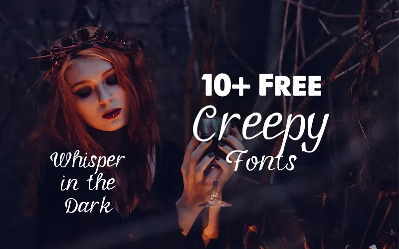 Free Creepy Fonts Feature Image hallowen fonts halloween overlays