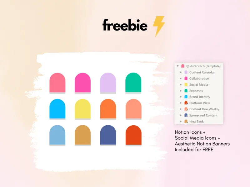 Preview of freebie included in the content creator templates
