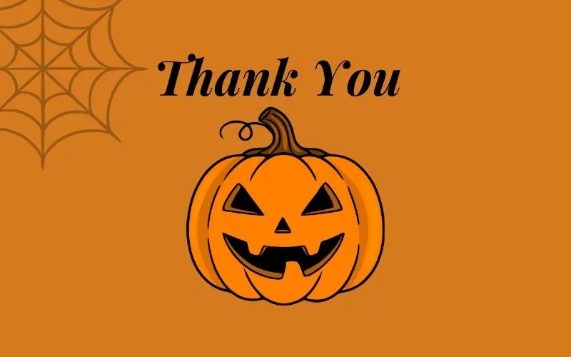 Preview of Halloween pumpkin thank you slide