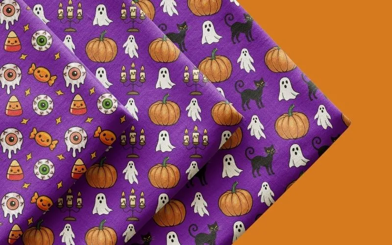 Preview of the Halloween vector patterns included in the bundle