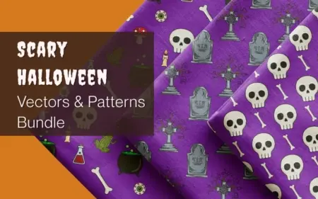 Scary Halloween Vectors and Patterns Bundle Feature Image