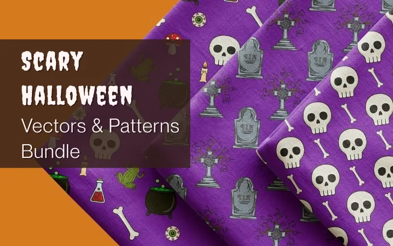 Scary Halloween Vectors and Patterns Bundle Feature Image