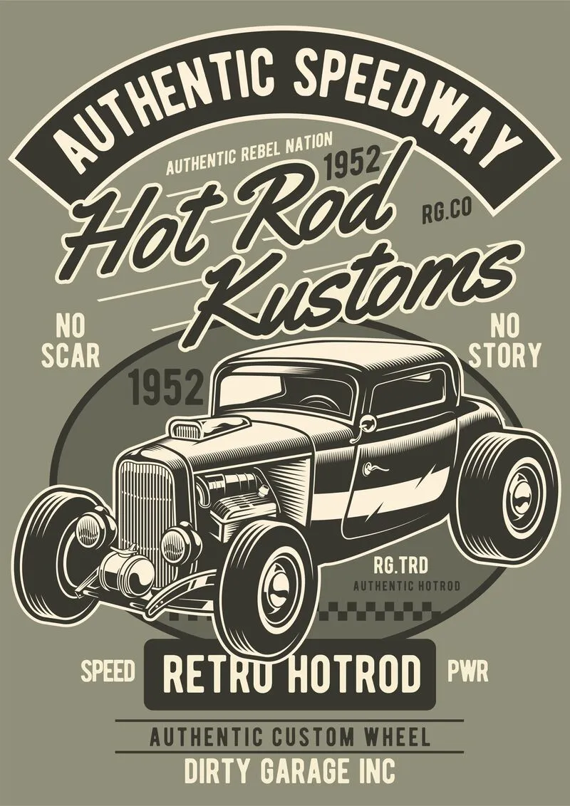 Hot rod kustoms t shirt design