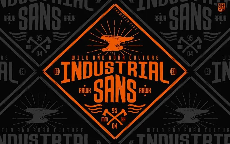 Badge Template created with the Industrial sans font