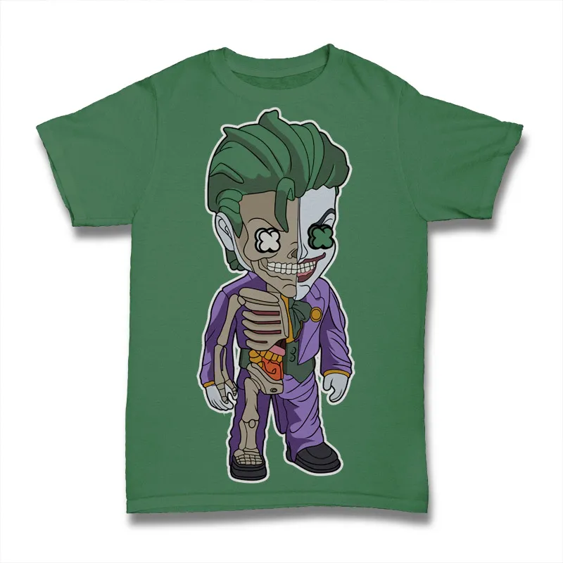 Joker Half Skeleton Tshirt Design