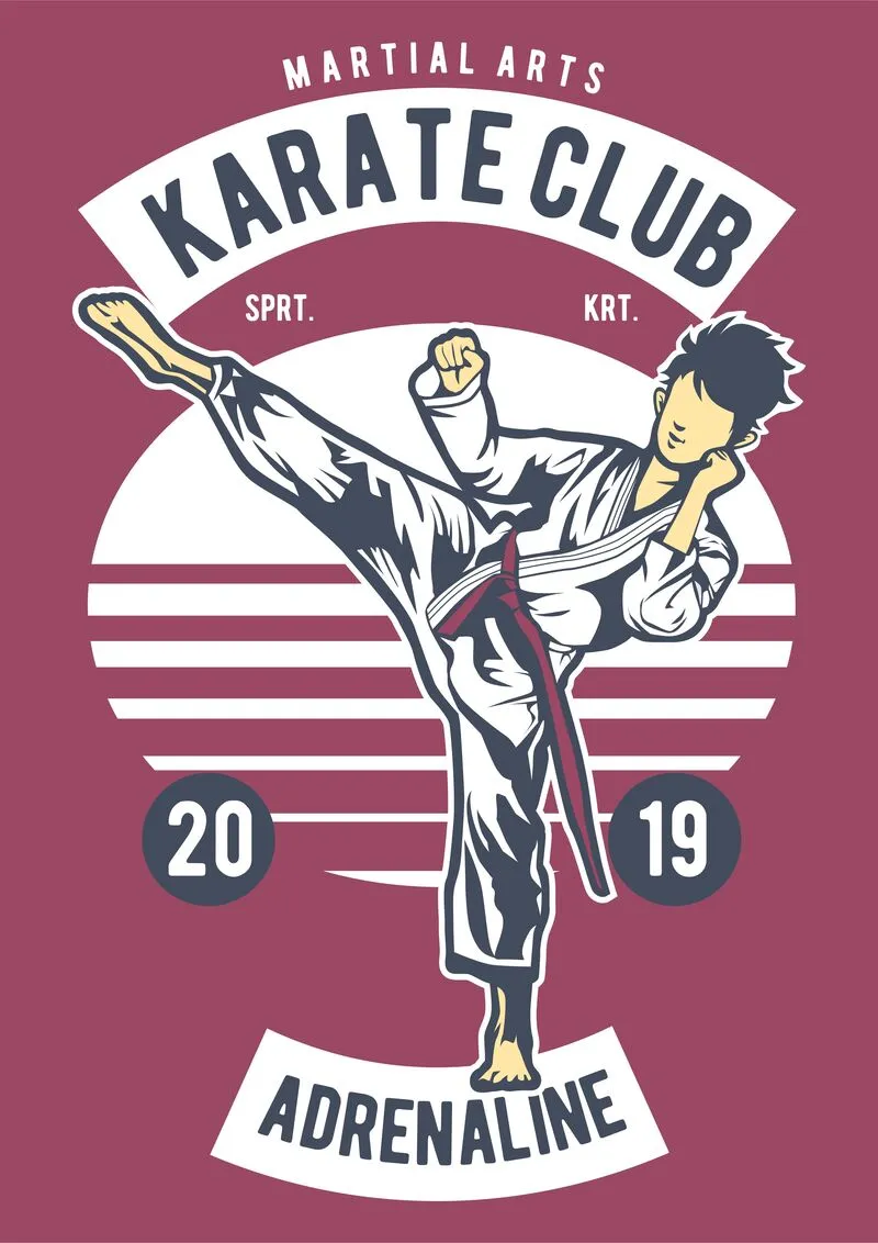Karate club tshirt design