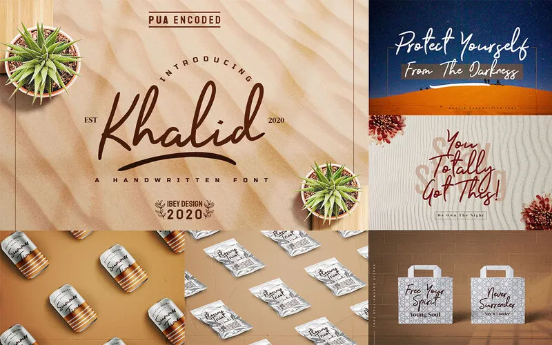 Khalid handwritten Font and its different uses in designs