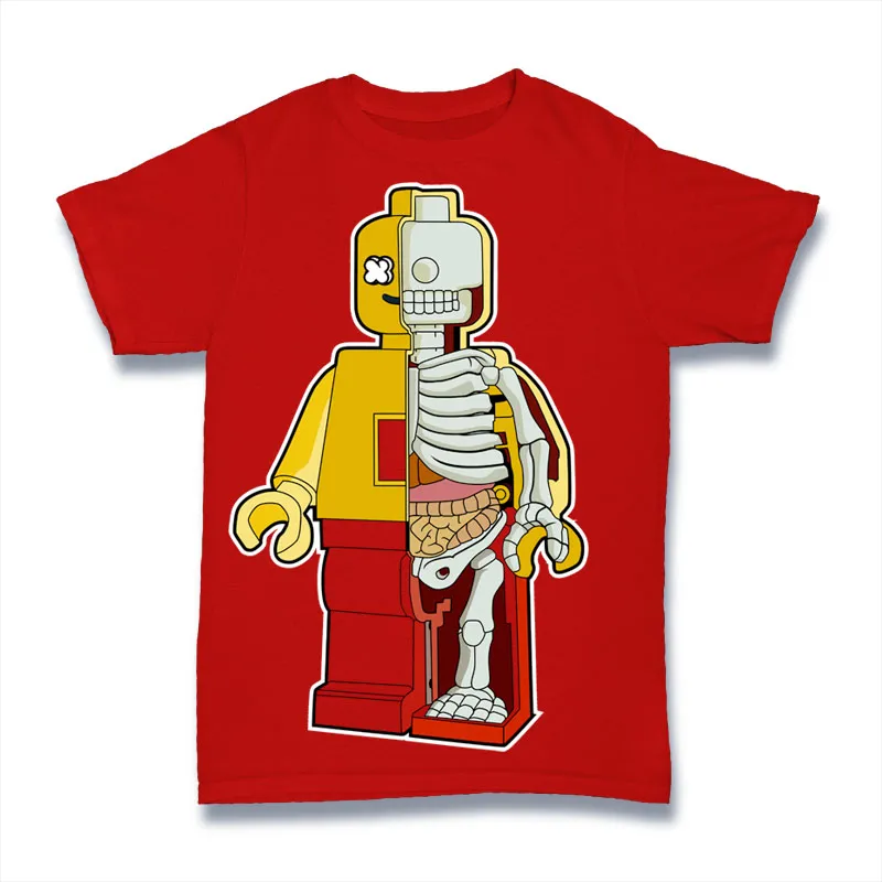 Lego Half Skeleton Tshirt Design