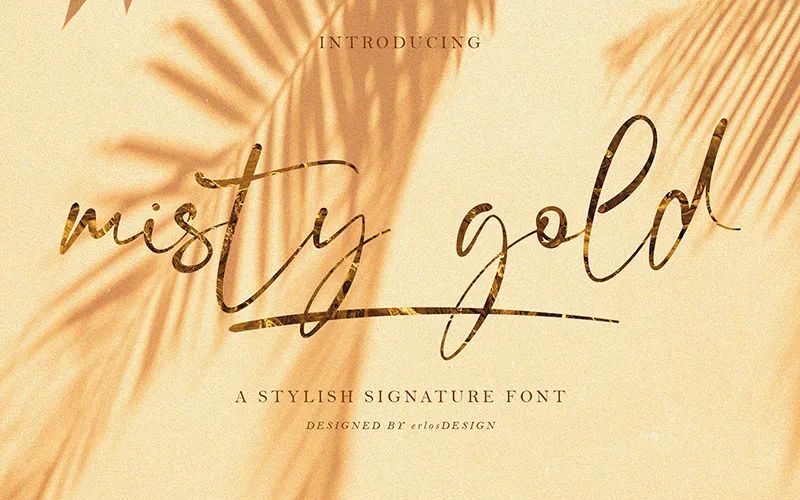 Misty gold font from modern fonts bundle