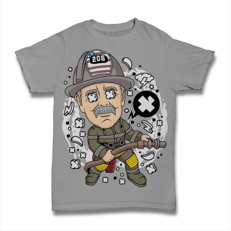 Old Firefighter Tshirt Design