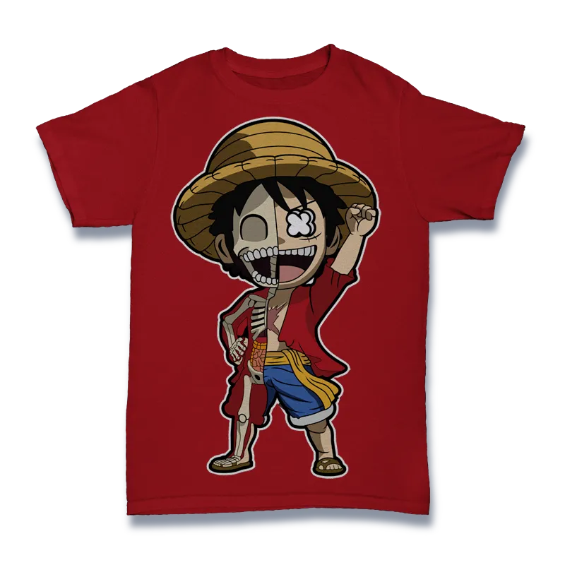 One Piece Half Skeleton Tshirt Design