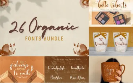 Organic Fonts Bundle Feature Image