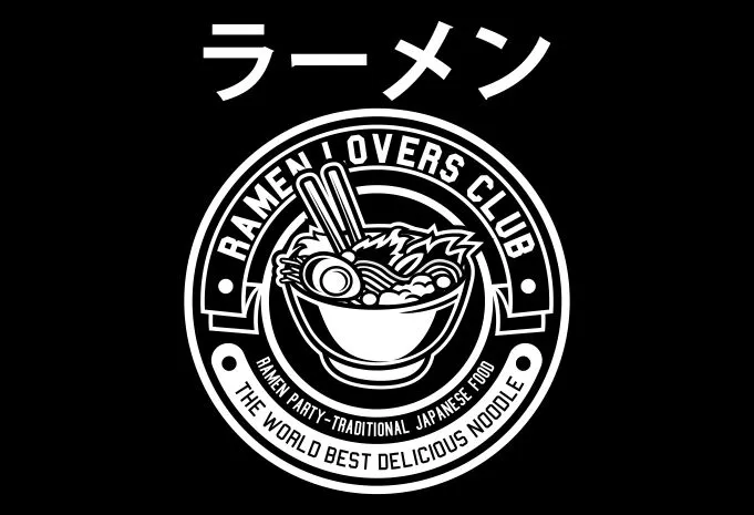 Black and white Ramen Display t shirt design