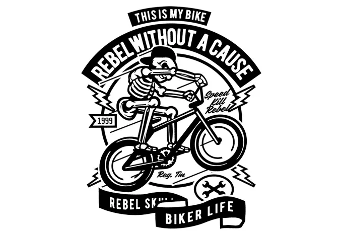 Black and white Rebel Without A Cause t shirt design