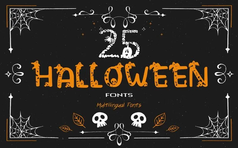Scary Fonts for Halloween Feature Image halloween digital downloads halloween design elements