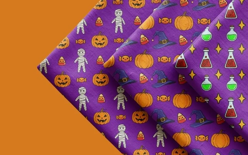 Preview of the scary Halloween vector patterns included in the bundle