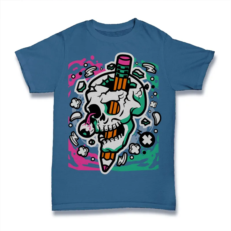 Skull Pencil Tshirt Design
