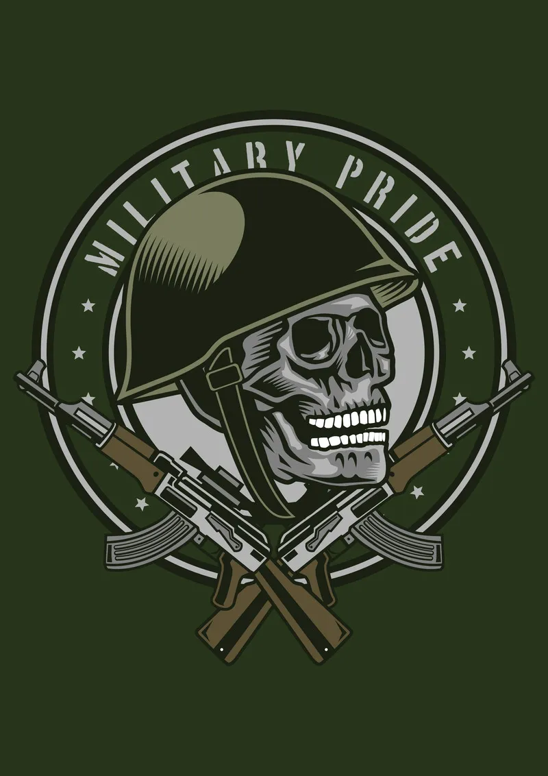 Military pride skull soldier t shirt design