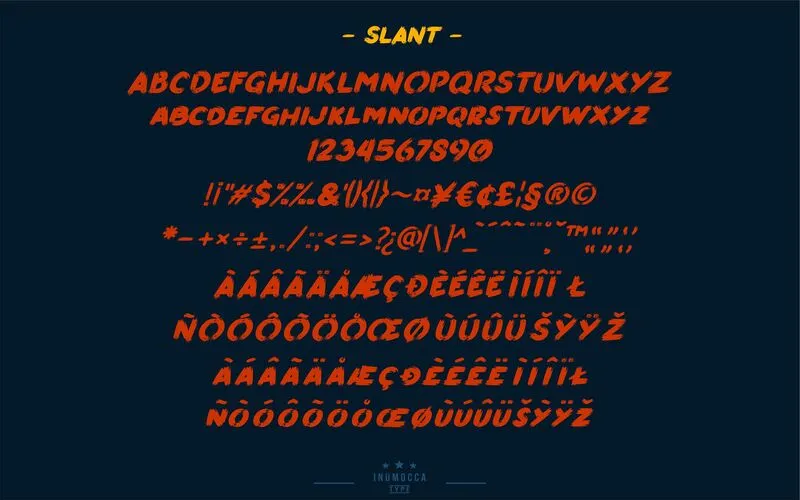 Slant alternatives and ligatures included in the Pumpkin's Brush Font