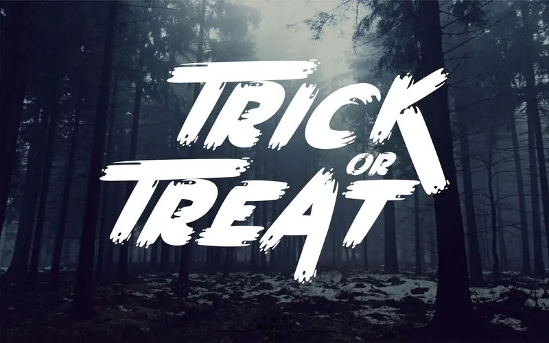 Trick Or TreatText Written Using The Creepy Halloween Font Included In The Bundle