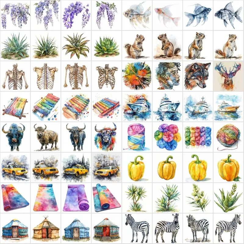 A preview of the Watercolor Art Illustrations included in the bundle.