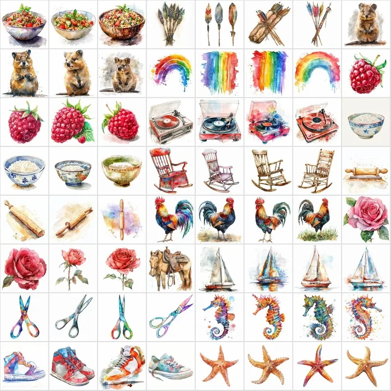 A preview of the Water color elements included in the bundle.