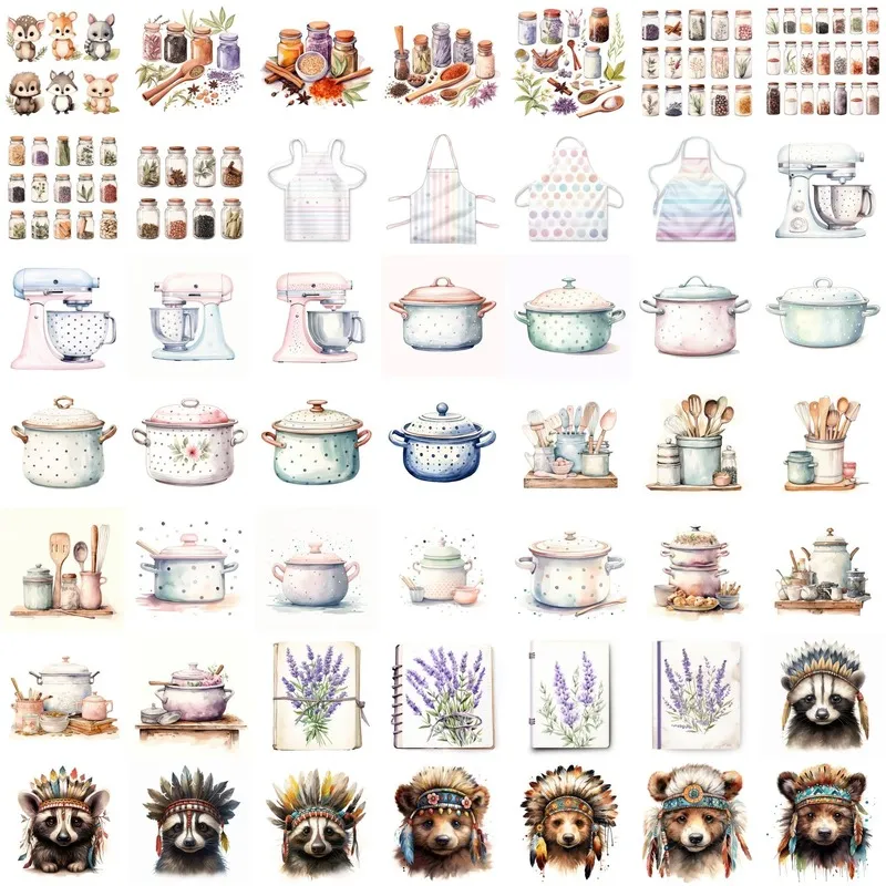 Preview of Watercolor Illustrations included in the bundle.