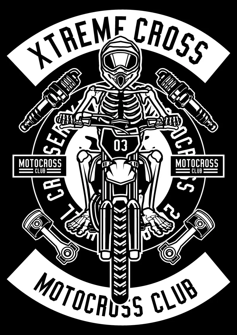 Black and white Xtreme Cross t shirt design