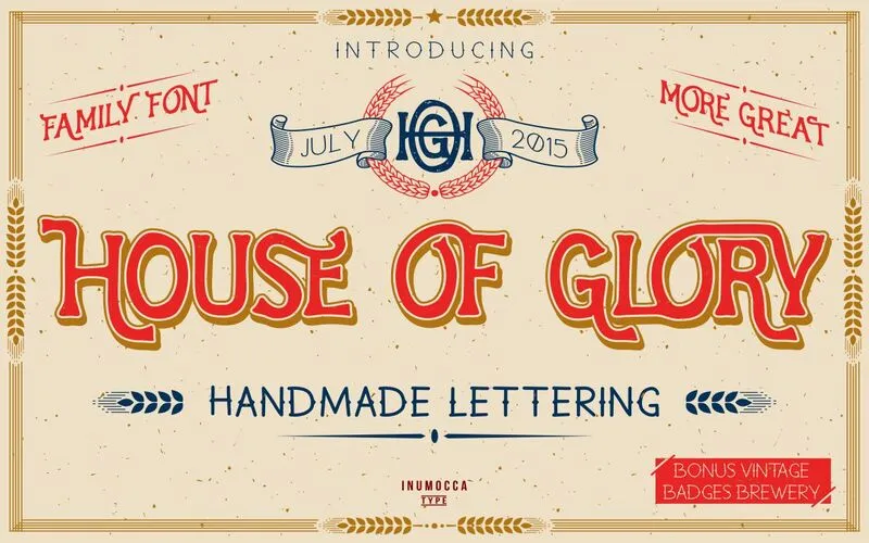 Handmade Lettering Font, House of glory