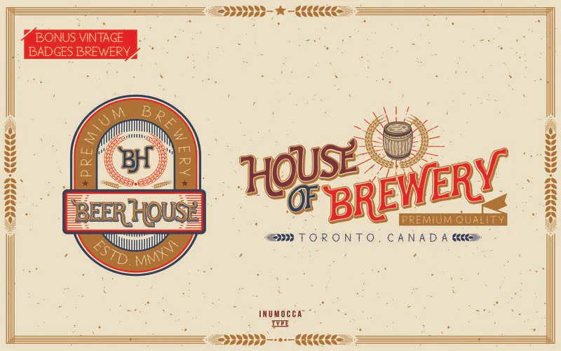 Beer House House of glory Font Badge Template